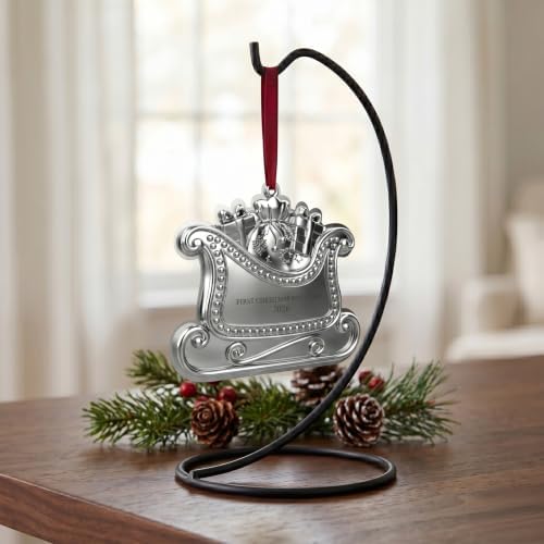 Wallace 2026 Silver-Plated Sleigh Christmas Ornament 14th Edition - Engraveable Holiday Collectible, Handcrafted in USA, Includes Gift Box, Ribbon and Velvet Pouch - Image 3