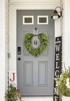 20" Heart-Shaped Wreath for Front Door – Faux Greenery with Rustic Bell – Waterproof & Fade-Resistant Christmas Decor for Porch, Holiday Wall or Indoor Use - Image 3