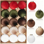 Christmas Tree Ornaments Velvet Balls, 15 Pack 3.15 Inch Shatterproof Neutral Hanging Ornaments for Christmas Xmas Decoration Indoor Holiday Decorations - Image 7
