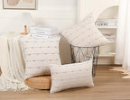 NUYECY Set of 2 Boho Throw Pillow Covers 26x26,Stone Grey and White Neutral Couch Pillow Case with Tassel Fringe Decorative,Modern Accent Farmhouse Cushion Covers for Sofa Couch Bed Living Room - Image 3