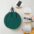 36 Inch Round Storage Bag 1 Pack,Minimalist Solid Aventurine Green Waterproof Wreath Storage Container with Handles&Zipper Pure Plain Single Color Closet Organizer Bags Garland Box - Image 5