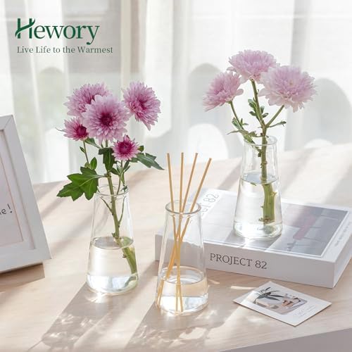 Hewory Glass Bud Vases for Centerpieces: Small Clear Modern Flower Vase Set of 12, Minimalist Cute Mini Decorative Bulk Vases for Wedding Birthday Bridal Shower Party Events Dining Room Table Decor - Image 5