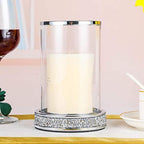 Pillar Candle Holders set of 2,Hurricane Candle Holders for Pillar Candle,Glass Candle Holder for Coffee Dining Table, Wedding, Christmas, Halloween, Home Decoration,Silver Candle Holders - Image 3