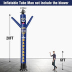 20FT Tall Hanukkah Inflatable Tube Man (18''Diameter) Wacky Wavy Dancing Guy for Outdoor Decoration Advertising Business Promotion - Happy Hanukkah (Blower Not Included) - Image 2
