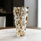 Hand Painted Gold Vase 11" Tall,Flower Vase Decor for Home Dining Table Living Room,Office Wedding Holiday Party,Handmade Decorative Flower Vase. - Image 3