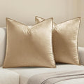 MIULEE Decorative Beige Velvet Euro Sham Throw Pillow Covers 26x26 Inch by MIULEE