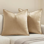MIULEE Decorative Beige Velvet Euro Sham Throw Pillow Covers 26x26 Inch by MIULEE