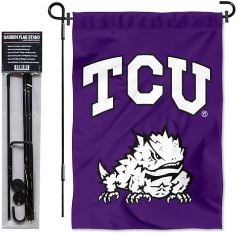 Texas Christian Horned Frogs Garden Flag with Stand Holder - Image 2