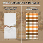 Guest Towel Printed Airlaid Linen-Feel Disposable Hand Towels for Thanksgiving Fall Holiday Party Buffet & Dinner (64, Autumn Gingham) - Image 2
