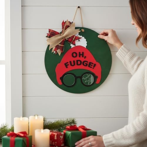 Wood front door sign Wood sign Home decor Welcome sign Sign for front door House warming gift Wedding gift (Oh Fudge-DS084(NC) P010, 30" Width) - Image 2