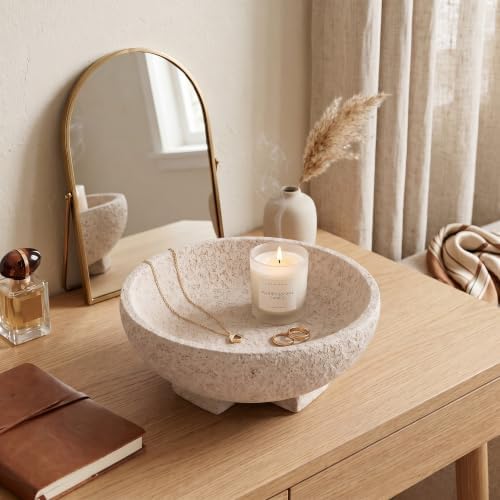 Decorative Bowl for Coffee Table, Modern Round Resin Centerpiece Bowl - Image 6