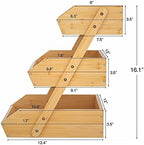 Merysen 3-Tier Bamboo Fruit Basket for Kitchen Countertop, Self-assembly - Image 3