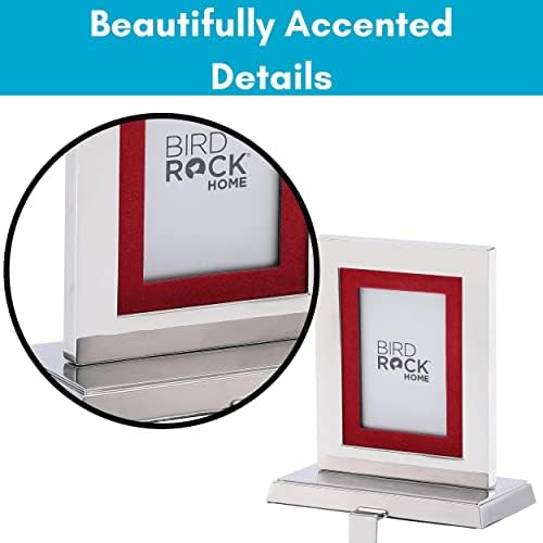 BIRDROCK HOME Photo Frame Stocking Holder - 1pk - Holiday Greetings Mantle Fireplace Topper - Decorative Christmas Stocking Holder - Stainless Steel - Image 3