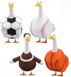 Abbylike 4 Set Football Porch Goose Outfit Lawn Baseball Goose Costume Rugby Basketball Porch Game Day Clothes for 23" H Statue Patio Yard Party Celebrations Decor by Abbylike