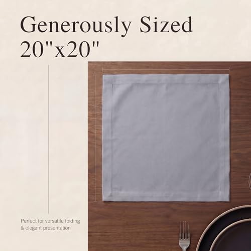 Urban Villa Cloth Napkins Cotton 20x20 (Set of 12) Gray - Image 6