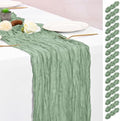 16 Pack Sage Green Table Runner 10FT Cheesecloth Table Runner Boho Gauze Table Runners Long Rustic Sheer Fabric Table Runners for Wedding Party Bridal Shower Farmhouse & Home Decor by Lumaycens