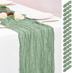 16 Pack Sage Green Table Runner 10FT Cheesecloth Table Runner Boho Gauze Table Runners Long Rustic Sheer Fabric Table Runners for Wedding Party Bridal Shower Farmhouse & Home Decor by Lumaycens