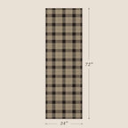 JTJ Easy Jute 2x6 Outdoor Runner Rug, Black & Tan Plaid, Washable - Image 2