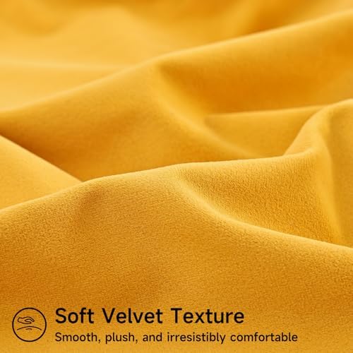 Mecatny Velvet Decorative Throw Pillow Covers 20x20 Set of 4 Orange/Yellow - Image 3