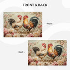 Farmhouse Rooster Placemats Set of 6 Rustic Chicken Flowers Table Mats Farm Country Place Mats Decor Imitation Linen Heat Resistant Tablecloth for Dining Decoration Kitchen Party Restaurants 12''x18'' - Image 5