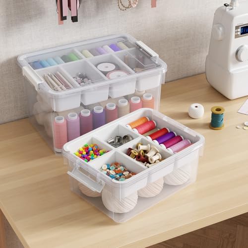 80Qt Plastic Storage Bins with Lids, Clear Latching Organizers Boxes with Removable Trays, Portable Storage Containers, for Holiday Ornaments, Home Organization, 4Pack - Image 4