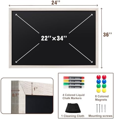 SELEAD Magnetic Chalkboard Words Sign - 24" x 36", White Wood Frame - Image 7