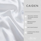 Caiden Elegance Damask Tablecloth, White - 60" W x 144" L - Image 3