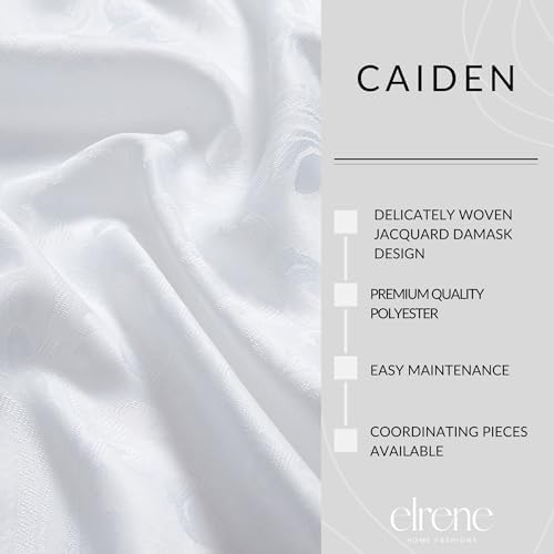 Caiden Elegance Damask Tablecloth, White - 60" W x 144" L - Image 3