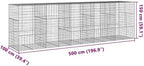 vidaXL Gabion Basket with Cover 196.9"x39.4"x59.1" Galvanized Iron - Image 3