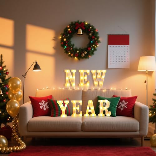 Aurelema Sukkot Large LED Letter Sign LED Lights, New Year, 8.27 Inches - Image 6