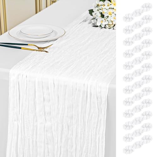 12 Pack White 10Ft Cheesecloth Table Runner by Unknown