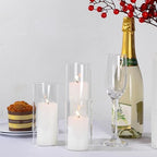 Shihanee 240 Pcs Pillar Candles & Glass Cylinder Holders Set,White - Image 5