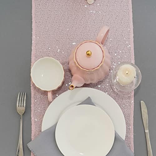 Pink Sequin Table Runner 6 Pack 12''x72 Glitter Table Runner - Image 5