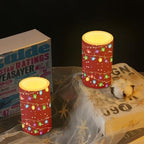 Christmas Lights Flameless Candles LED Candles with Remote and Timer Red Electric Fake Plastic Pillar Candles Christmas Decorations for Living Room Bedroom Home Indoor Holiday Party - Image 6