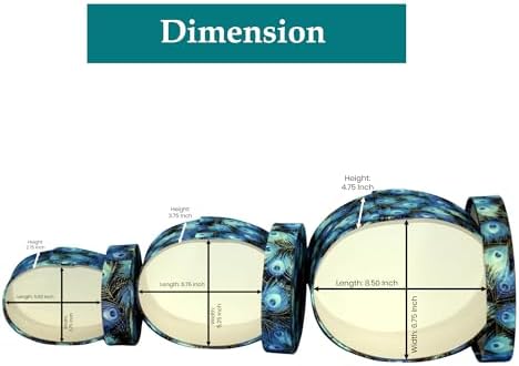 Sarah's Hat Boxes – Peacock Feathers Decorative Gift Box Set of 3 | Elegant Reusable Storage Boxes for Gifts, Keepsakes, Jewelry, or Special Items | Unique Printed Design - Image 3