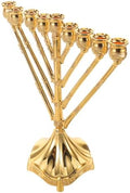 Zinc Alloy Hanukkah Menorah Candle Holder Golden 9 Branches Xmas by Hoement