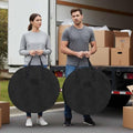 30 Inch Round Storage Bag 2 Pack,Vintage Solid Black Leather Waterproof Wreath Storage Container with Handles&Zipper Retro Cowhide Texture Closet Organizer Bags Garland Box by Unknown
