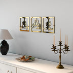 iwa concept Subhanallah Alhamdulillah Allahuakbar Triple Set Wooden/Acrylic Islamic Wall Decor, Tasbeeh Islamic Calligraphy Art, Room Decor Gift for Muslims at Ramadan Eid (24 x 24 Inches, Gold) - Image 3