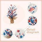 idyllic 2-Pack Berry Table Tree Artificial 4th of July Tabletop Decor - Patriotic Decoration with Stars Arrows Linen for Memorial Day, Independence Day, Veteran Day(19-inch Height) - Image 2