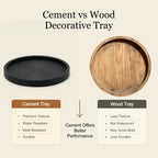 Vanselia Decorative Table Tray Round Trays Home Decor Cement (11.8" Black) - Image 3
