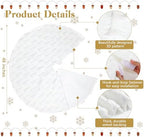 Civaner 48in White Tree Christmas Tree Skirt Faux Fur - Image 2