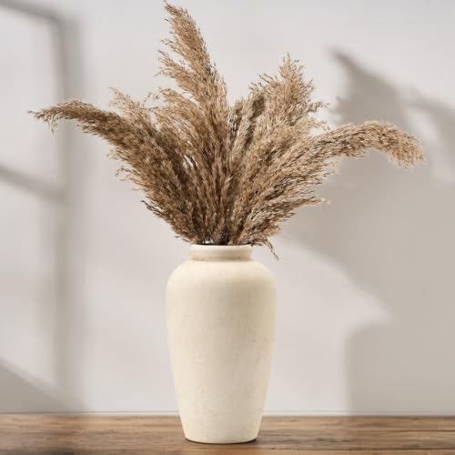 Emotionally Grounded Vase, Vaseking Large Ceramic Rustic Vase, 11 inch Minimalist Decorative Farmhouse Tall Vases for Home Decor, Living Room, Enterway, Table Decoration, Fossil by Vaseking