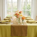 Solino Home 100% Pure Linen Table Runner Caramel, Fete 14 x 90 in - Image 2