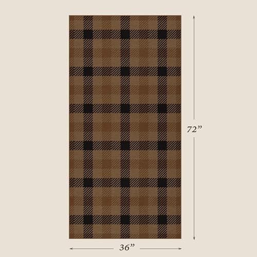 JTJ Easy Jute 3x6 Runner Rug, Brown & Black Plaid Farmhouse Runner for Kitchen, Hallway & Entryway, Washable Non Slip Low Pile Rug, Rustic Woven-Look Floor Mat for Mudroom, Bedroom & Living Room - Image 2