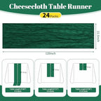 24 Pack Emerald Green 10Ft Cheesecloth Table Runner - Image 2