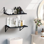 Tectocker-DOU 2 Pc Deep Floating Wall Shelves, Heavy Duty, 16x12, Black - Image 2