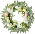 18 Inch Easter Wreath for Front Door Spring Door Wreaths with Easter Eggs Eggplant Handcrafted Wreath Garlands for Indoor Outdoor Decorations by Fanme%C2%AE