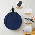 36 Inch Round Storage Bag 1 Pack,Modern Solid Color Navy Blue Waterproof Wreath Storage Container with Handles&Zipper Minimalist Pure Bleu Marine Closet Organizer Bags Garland Box - Image 5