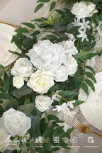 Ling's moment Ivory Eucalyptus Flower Garland White Wedding Arch 6 FT - Image 3