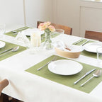 Placemats Set of 12 Vinyl/Plastic Woven Place Mats for Kitchen Table Indoor/Outdoor Washable Placemat Wipeable Dining Table Mats (Oliver Green,12) - Image 6